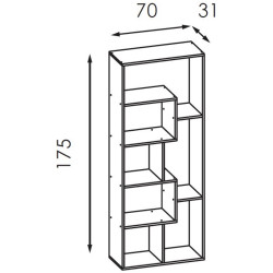 Etajera Modern Komfi 70cm (Craft Oak White) Thumb