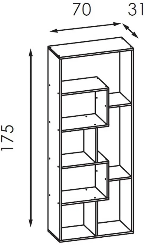 Etajera Modern Komfi 70cm (Craft Oak White)