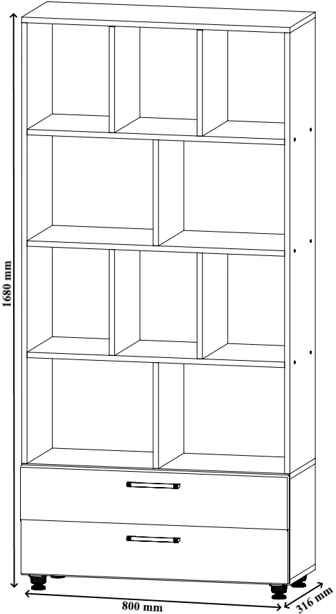 Etajera Пехотин 10 (White Craft Oak)