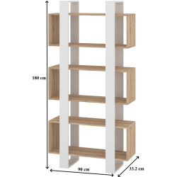Стеллаж Пехотин 18 (Дуб Сонома/Белый) Thumb