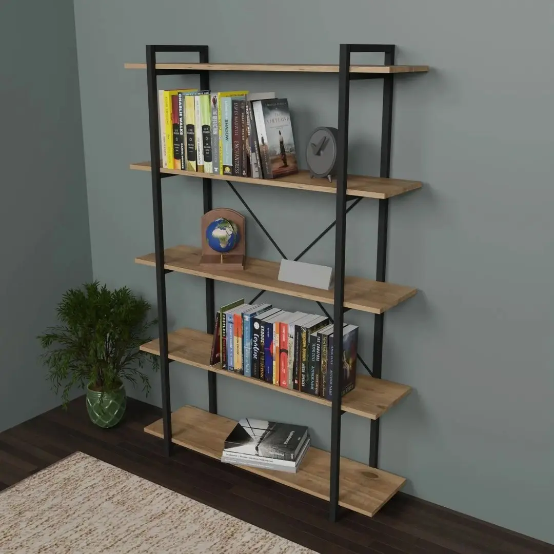 Стеллаж Prestige 5 Layer Wide 180x120x34 (Pine/Black)