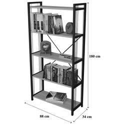 Стеллаж Prestige 5 Layer Wire 180x88x34 (White/Black) Thumb