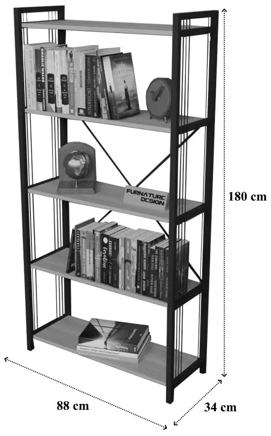 Стеллаж Prestige 5 Layer Wire 180x88x34 (White/Black)