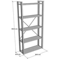 Etajera Prestige 5 Layer Wire 180x88x34 (Anthracite/Black) Thumb