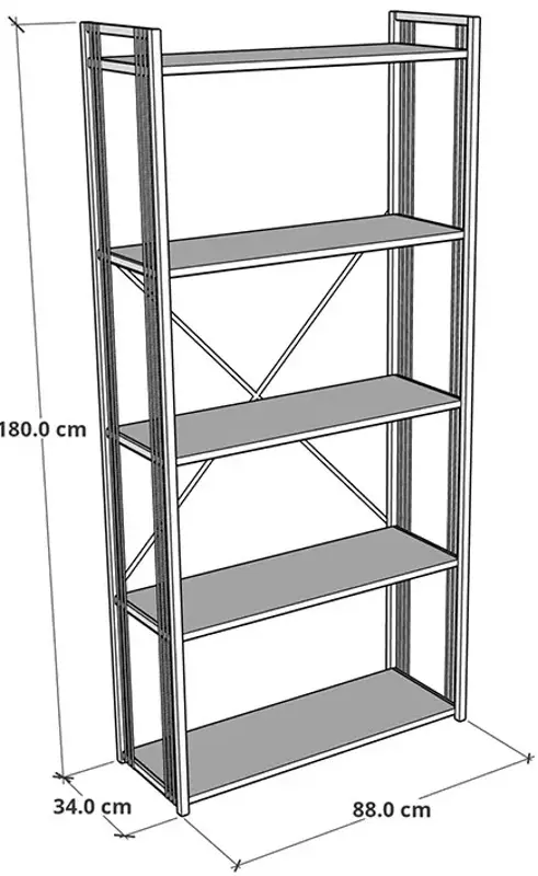 Etajera Prestige 5 Layer Wire 180x88x34 (Anthracite/Black)