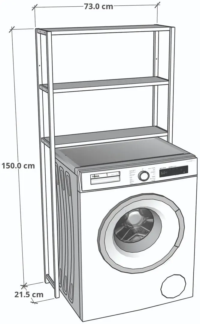 Etajera Prestige 70x21x150 3 rafturi (Pine/Black)