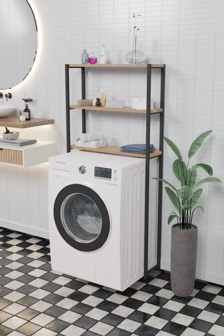 Etajera Prestige 70x21x150 3 rafturi (Pine/Black)