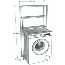 Etajera Prestige 70x21x150 3 rafturi (White/Black) Thumb