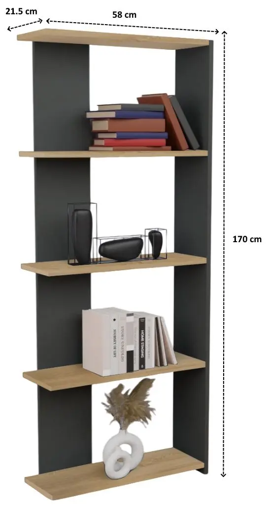 Etajera Prestige Aeris 5 Layer 170 (Anthracite/Pine)