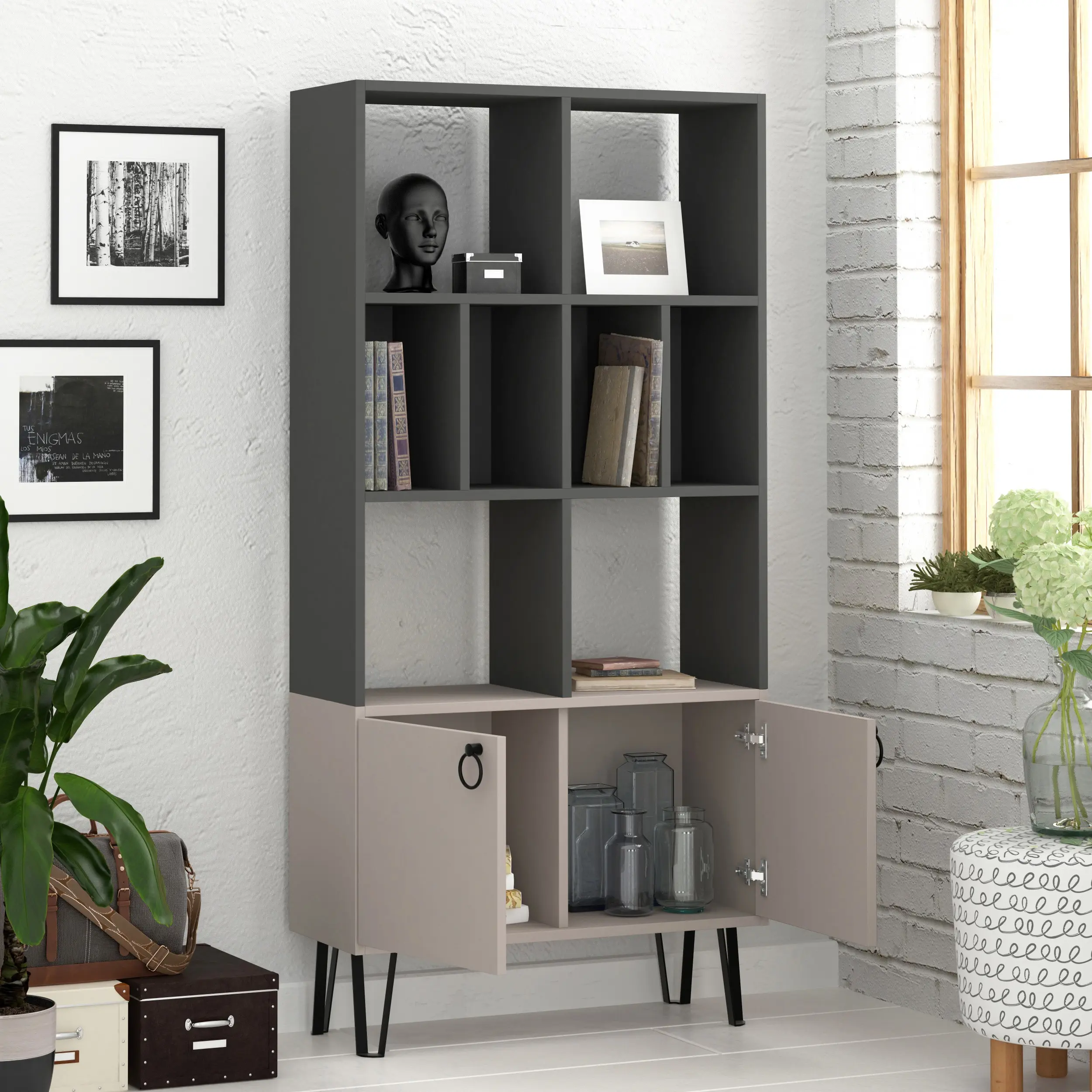 Etajera Showdeko Bene (Anthracite/Light Mocha) - 2