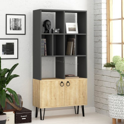 Etajera Showdeko Bene (Anthracite/Oak)