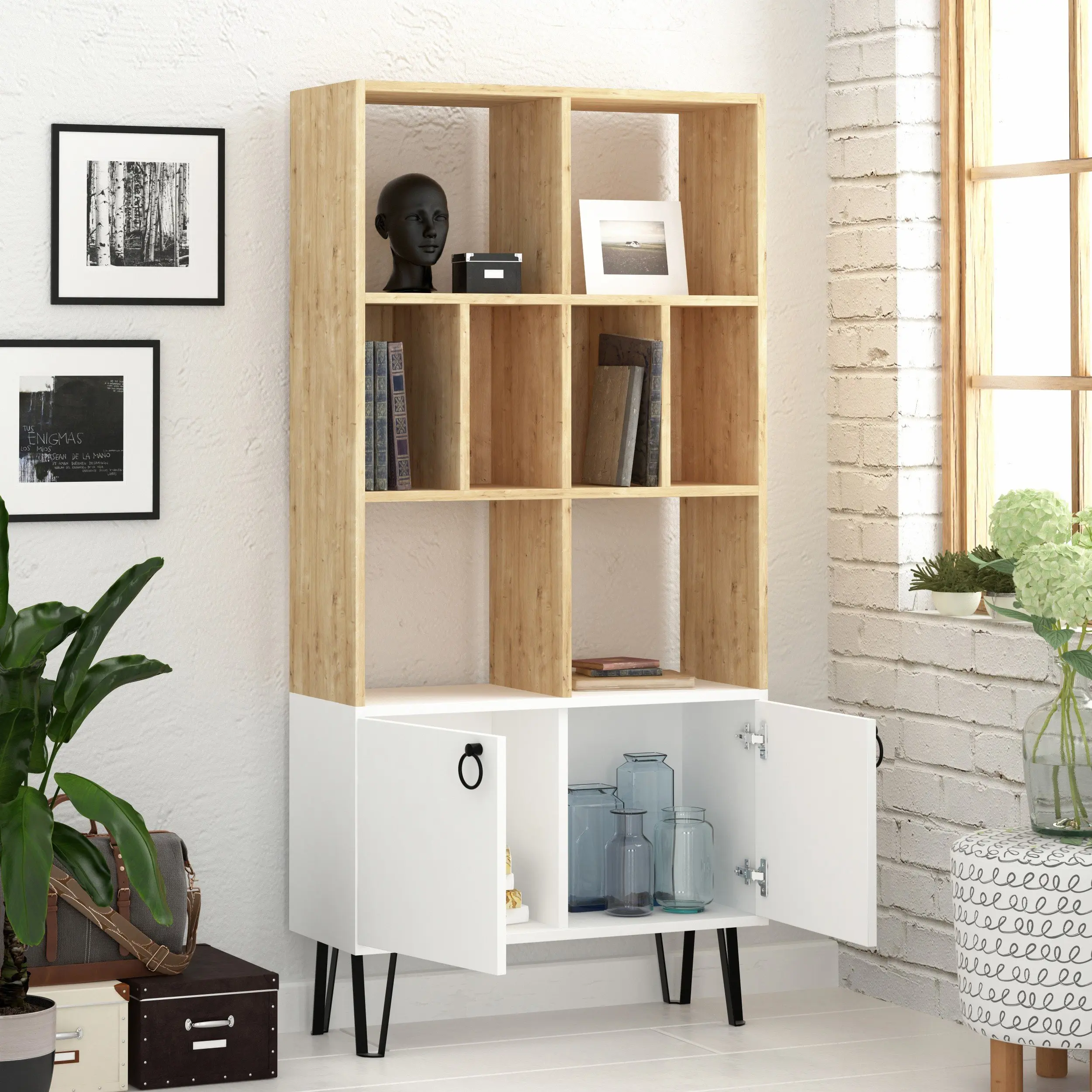 Etajera Showdeko Bene (Oak/White) - 2