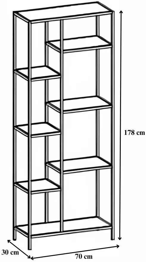 Etajera Signal Costa A (Oak/Black)