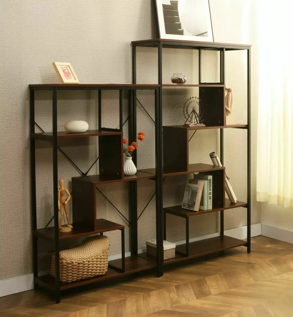 Etajera Signal Net B (Walnut Dark/Black)