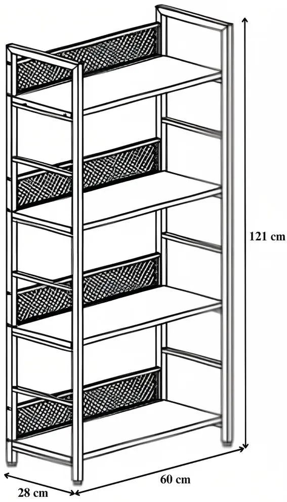 Стеллаж Signal Raw R4 (Oak/Black)