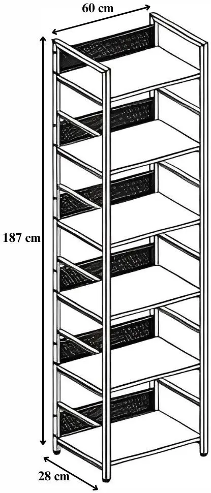Стеллаж Signal Raw R6 (Oak/Black)