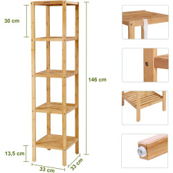 Etajera Songmics BCB55Y (Bamboo) Thumb