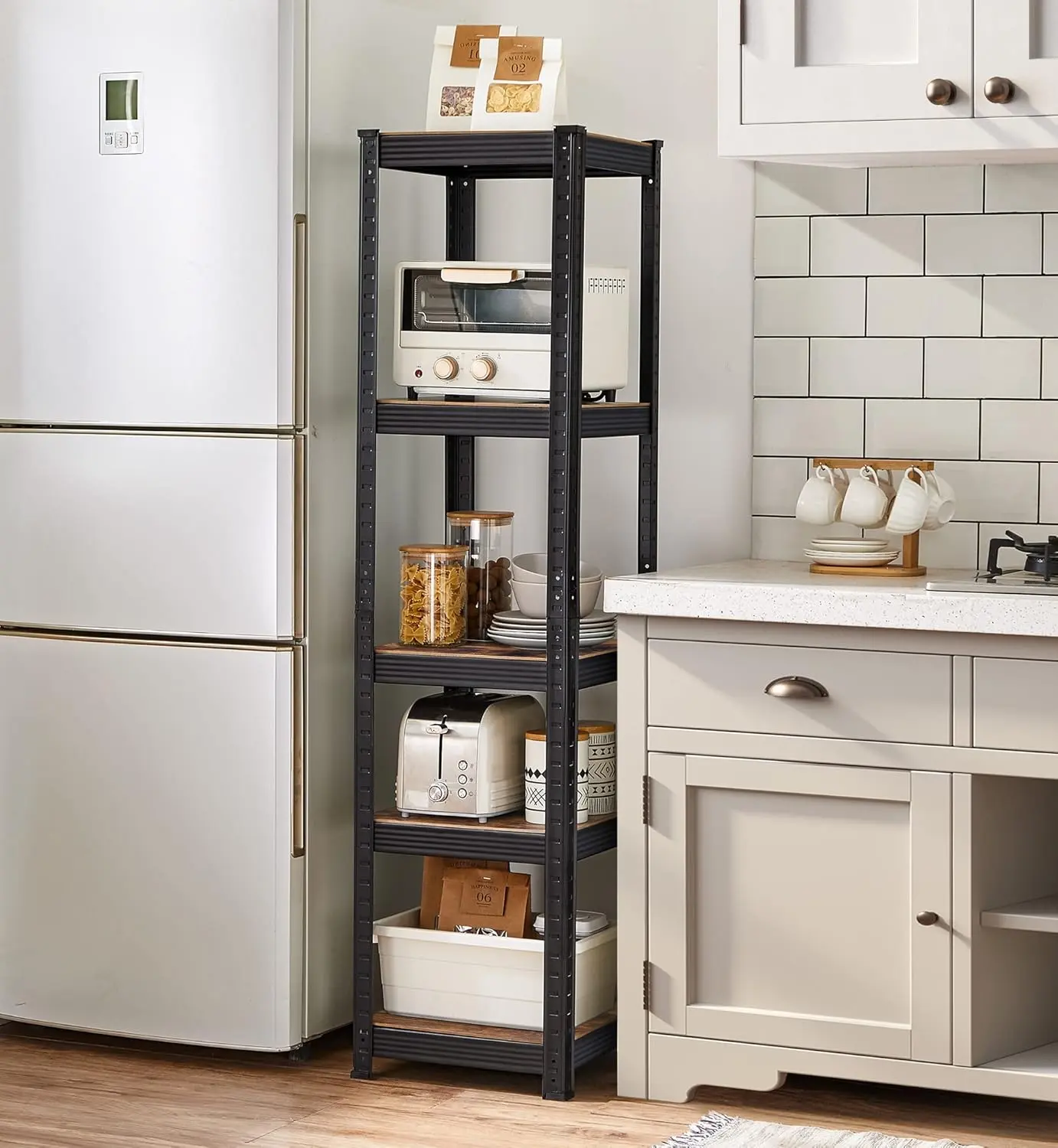 Стеллаж Songmics GLR037B01 (Rustic Brown/Black) - 3