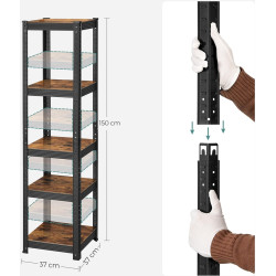 Стеллаж Songmics GLR037B01 (Rustic Brown/Black) Thumb