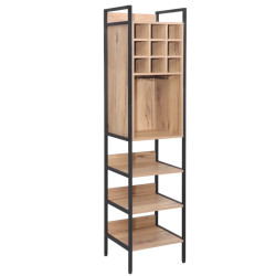 Etajera pentru sticle Tempo Kondela Vinpo (Oak/Black) Thumb