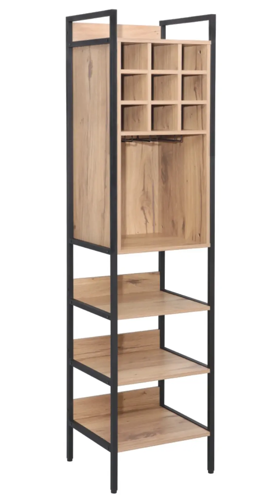 Etajera pentru sticle Tempo Kondela Vinpo (Oak/Black) - 2