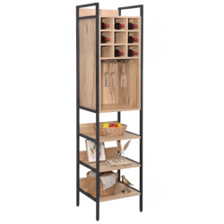 Etajera pentru sticle Tempo Kondela Vinpo (Oak/Black) Thumb