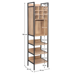 Etajera pentru sticle Tempo Kondela Vinpo (Oak/Black) Thumb