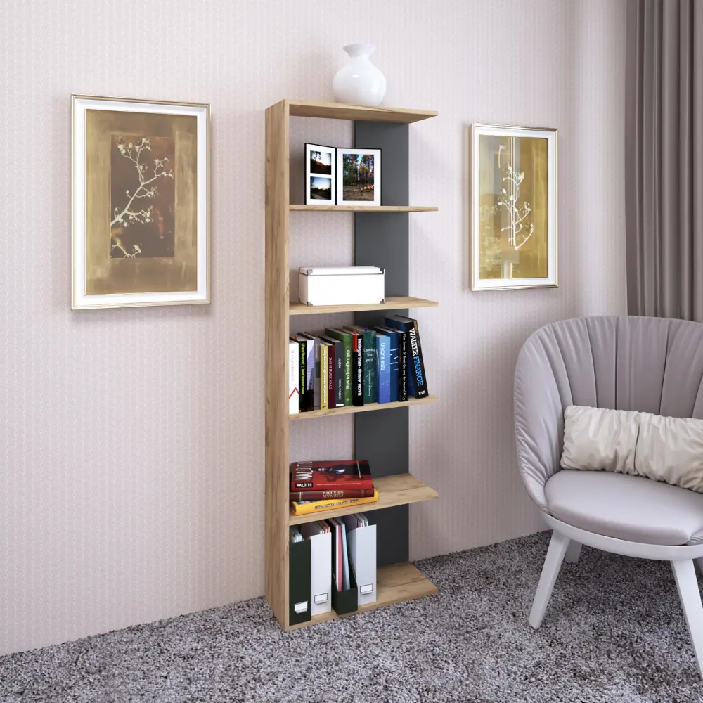 Etajera Tempo Kondela Agatio (Artisan Oak/Graphite)