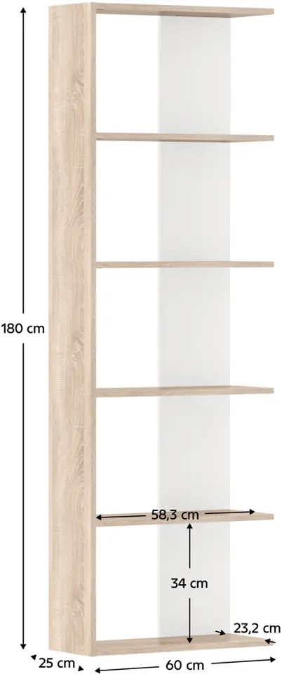 Etajera Tempo Kondela Agatio (Sonoma Oak/White)