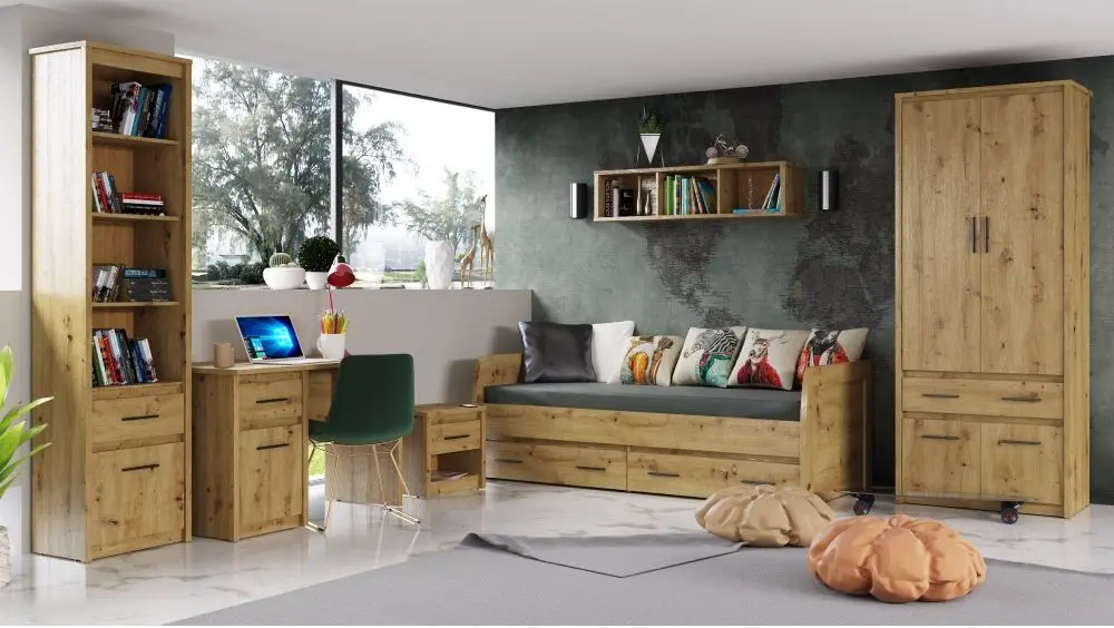 Стеллаж Tempo Kondela Airon 1D1S (Artisan Oak) - 5