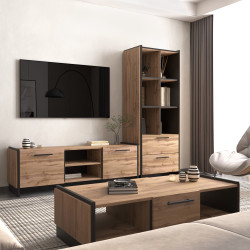 Стеллаж Tempo Kondela Amoni 2S (Wotan Oak/Black) Thumb