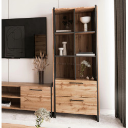 Стеллаж Tempo Kondela Amoni 2S (Wotan Oak/Black)