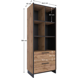 Стеллаж Tempo Kondela Amoni 2S (Wotan Oak/Black) Thumb