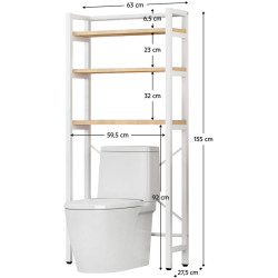 Etajera Tempo Kondela Balram (Natural Oak/White) Thumb