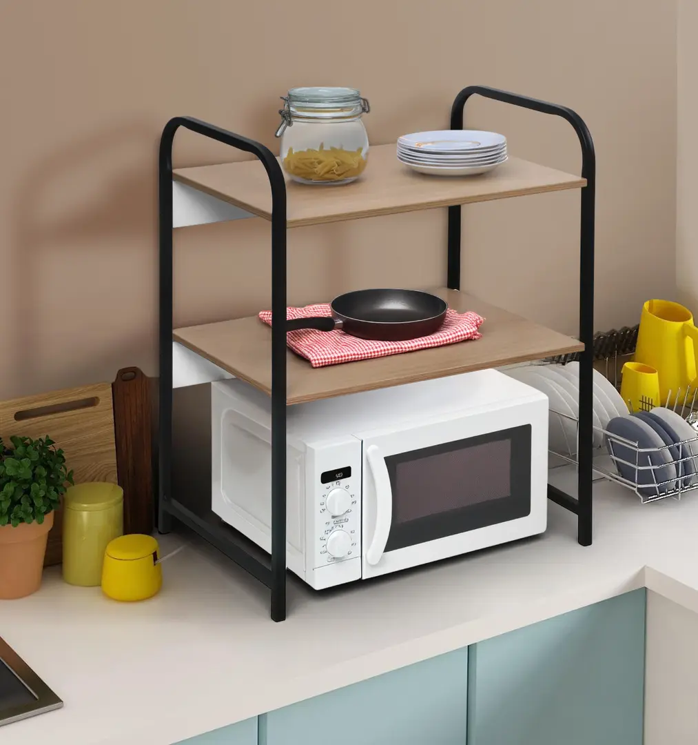 Etajera Tempo Kondela Bayan (Black/Natural)