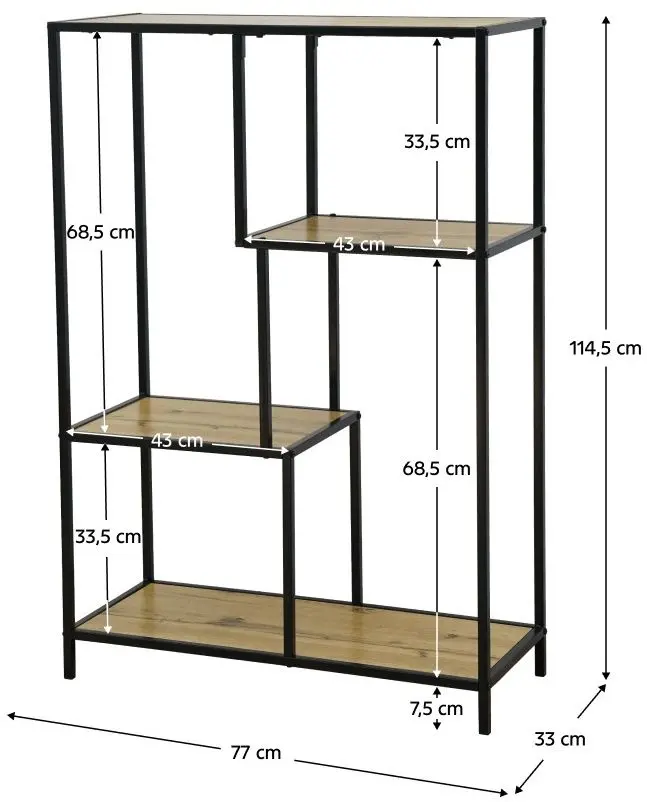 Стеллаж Tempo Kondela Bilote Typ 1 (Black/Oak)