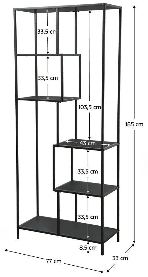 Etajera Tempo Kondela Bilote Typ 3 (Black)
