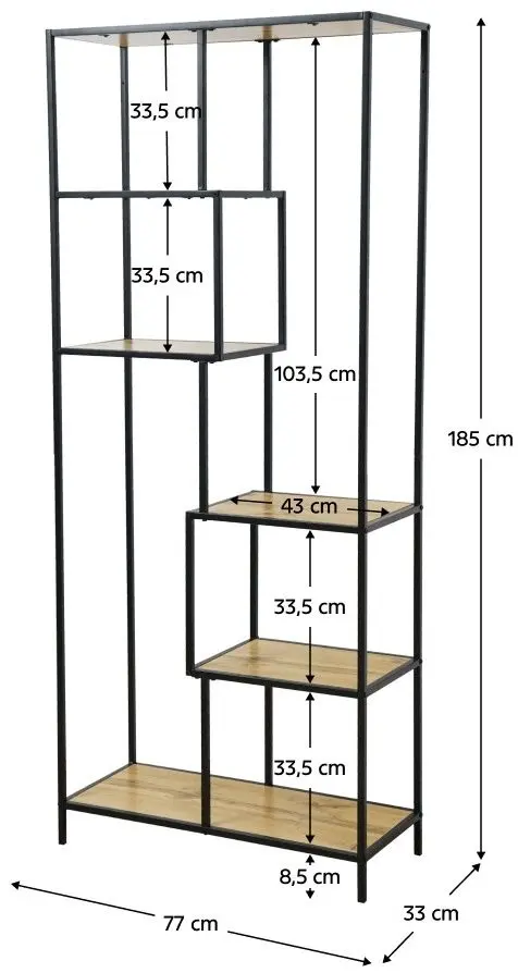 Стеллаж Tempo Kondela Bilote Typ 3 (Black/Oak)