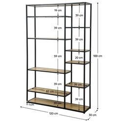 Etajera Tempo Kondela Bilote Typ 4 (Oak/Black) Thumb
