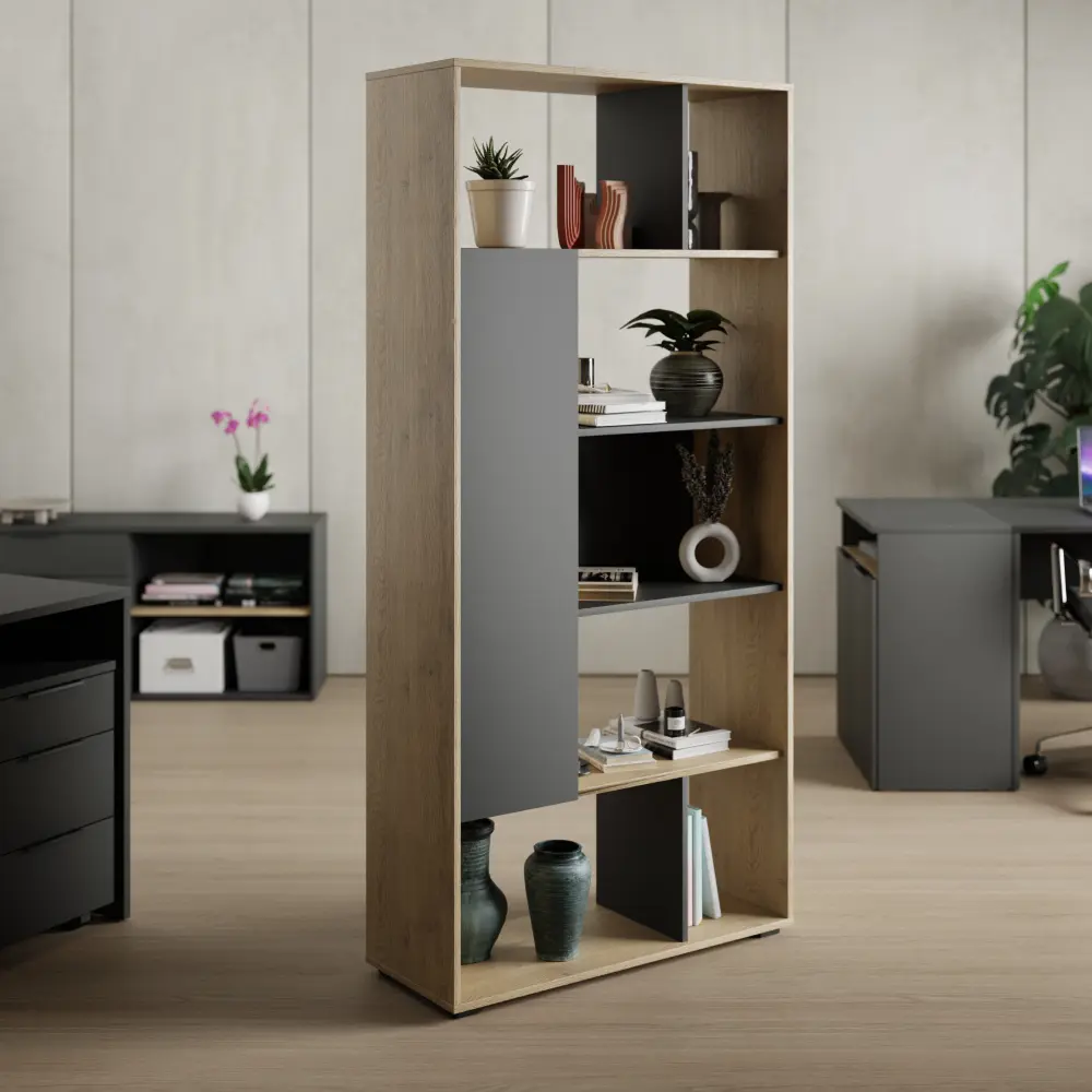 Etajera Tempo Kondela Brado BRD01 (Cremona Oak/Anthracite)