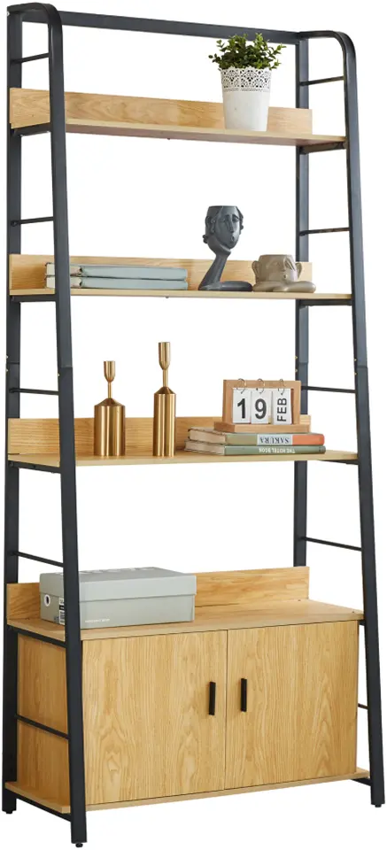 Etajera Tempo Kondela Chariton (Dark Oak/Black)
