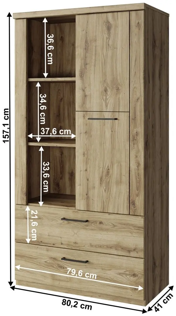 Etajera Tempo Kondela Dorsi 1D2S (Navarra Oak)