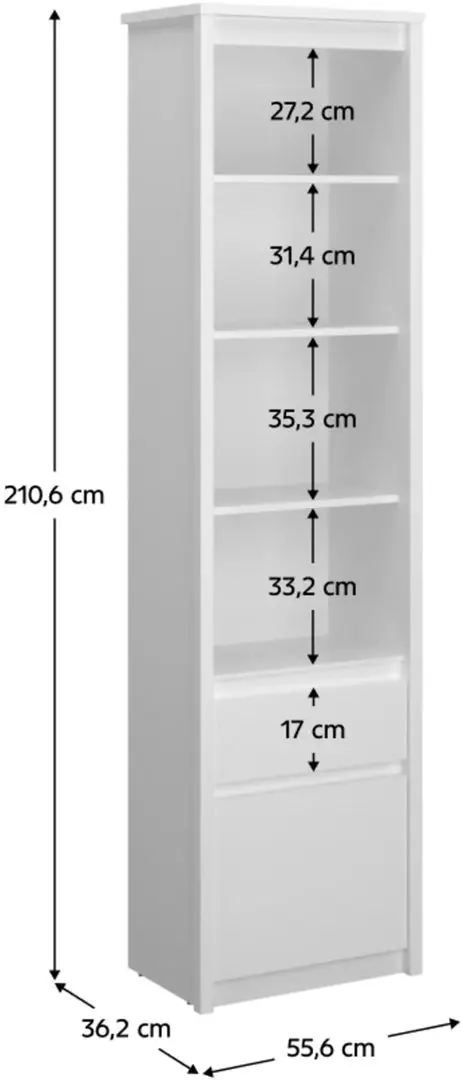 Etajera Tempo Kondela Erodin 1D1S (White)