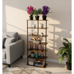 Etajera Tempo Kondela Etuda Typ 2 (Black/Rustic Wood)