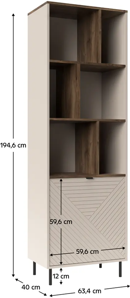 Стеллаж Tempo Kondela Eyco 1D (Cashmere/Castello Oak)