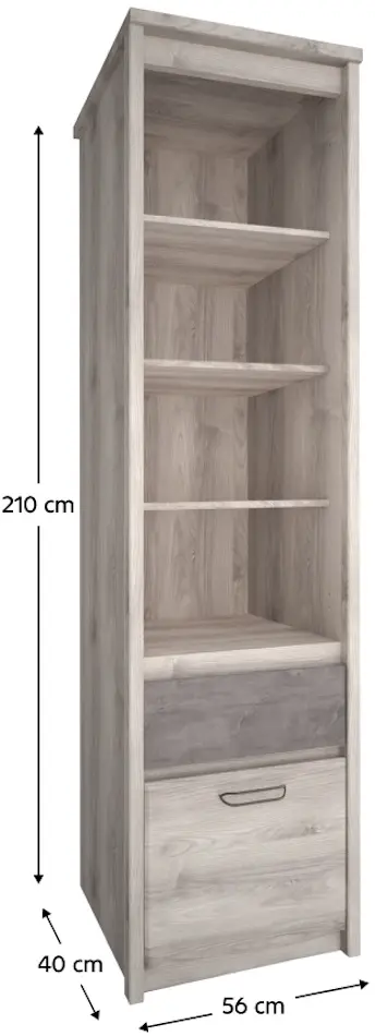 Стеллаж Tempo Kondela Jesi New 1D1S (Nairobi Chestnut/Onyx) - 4