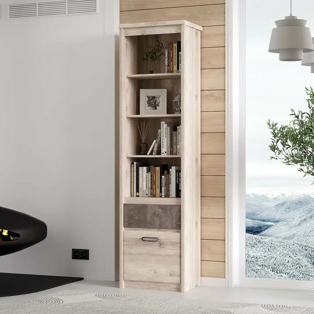 Стеллаж Tempo Kondela Jesi New 1D1S (Nairobi Chestnut/Onyx)