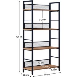 Etajera Tempo Kondela Keler Tip 1 (Black/Oak) Thumb