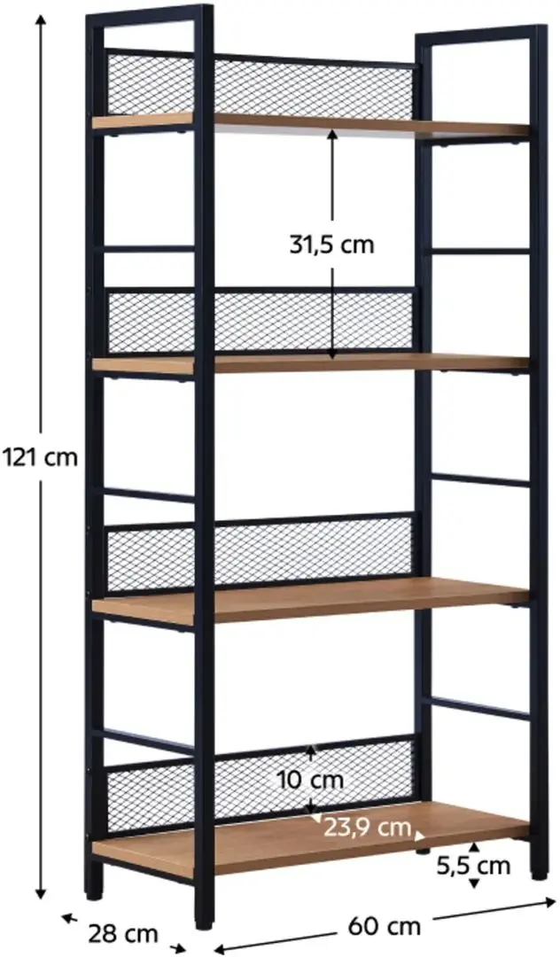 Etajera Tempo Kondela Keler Tip 1 (Black/Oak)