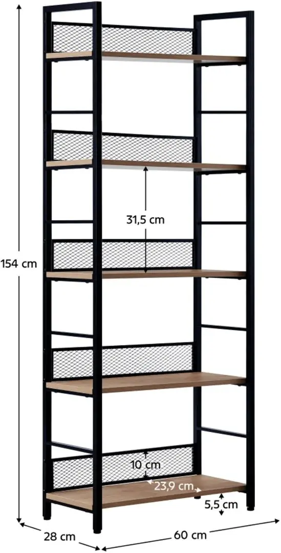 Etajera Tempo Kondela Keler Tip 2 (Black/Oak)